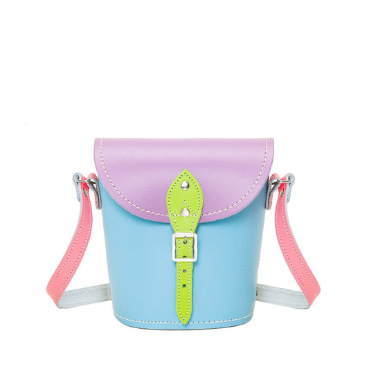 Handmade Leather Barrel Bag - Pastel Kaleidoscope – product image 1 of 4