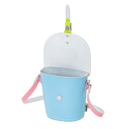 Handmade Leather Barrel Bag - Pastel Kaleidoscope – product image 4 of 4