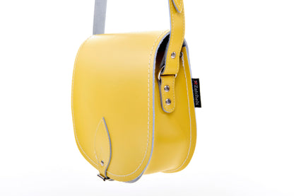 Handmade Leather Saddle Bag - Pastel Daffodil Yellow – product image 3 of 4