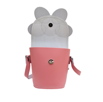 Handmade Leather Daisy Barrel Bag - Pastel Pink – product image 4 of 5