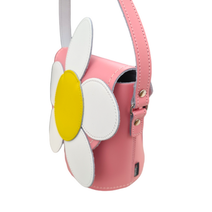 Handmade Leather Daisy Barrel Bag - Pastel Pink – product image 3 of 5