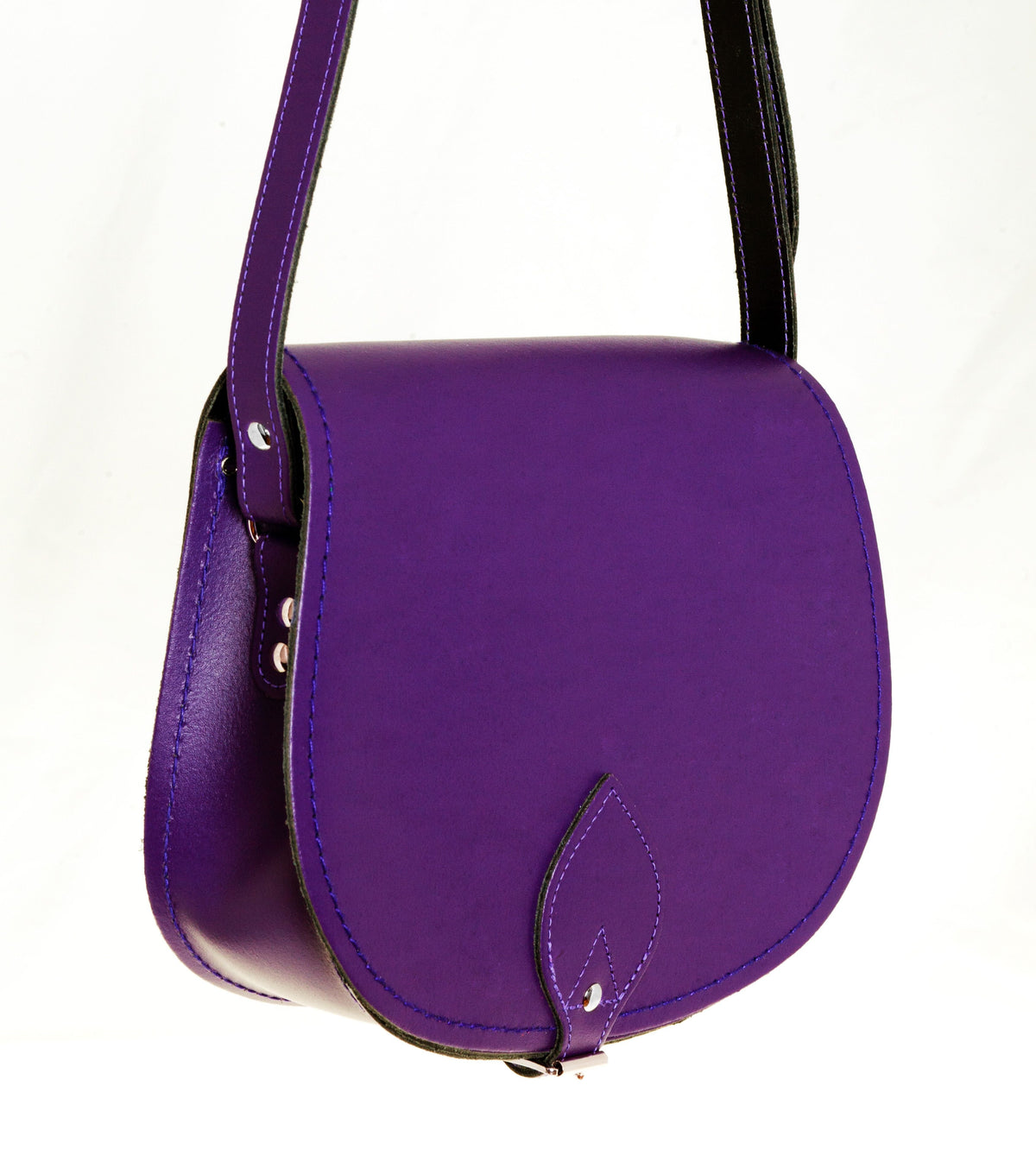 Handmade Leather Saddle Bag - Purple – product image 3 of 4