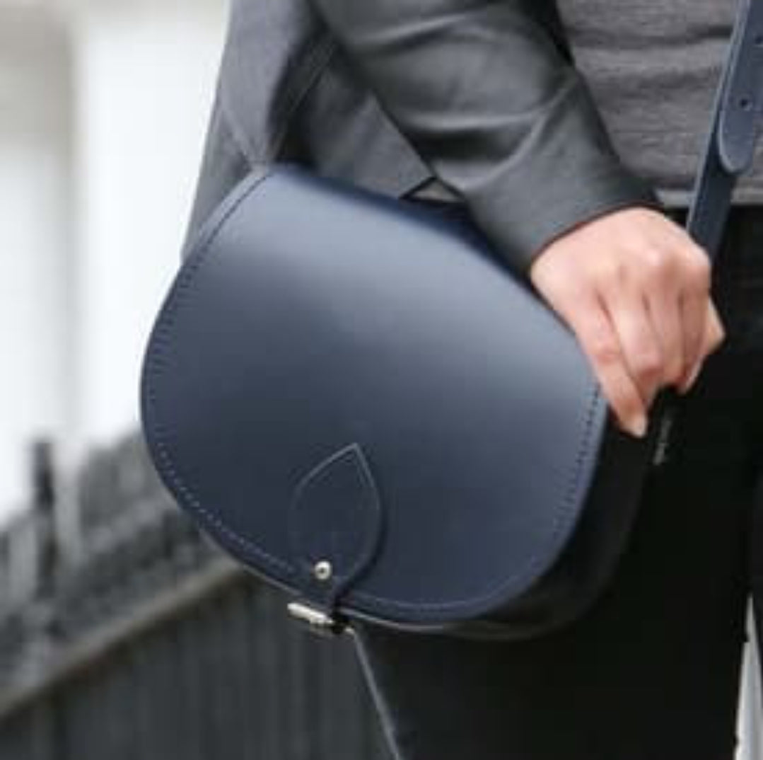 Handmade Leather Saddle Bag - Navy – product image 2 of 3
