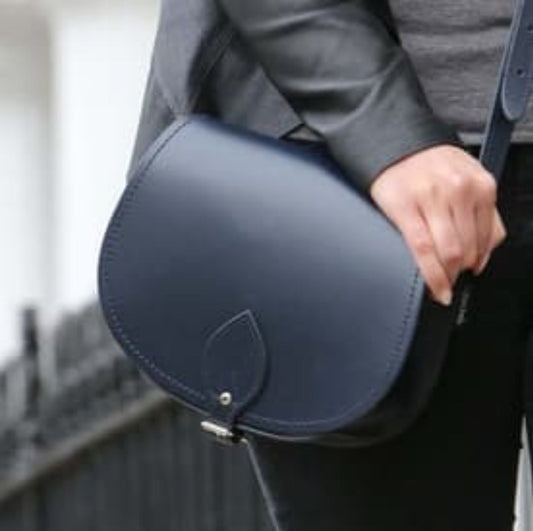 Handmade Leather Saddle Bag - Navy – product image 2 of 3