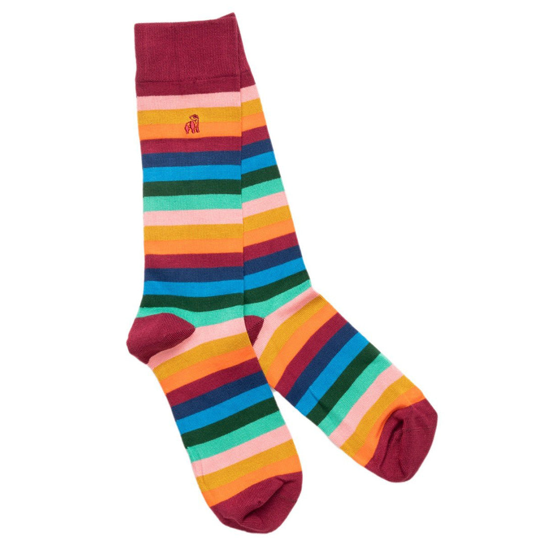Multi Fine Striped Bamboo Socks – product image 1
