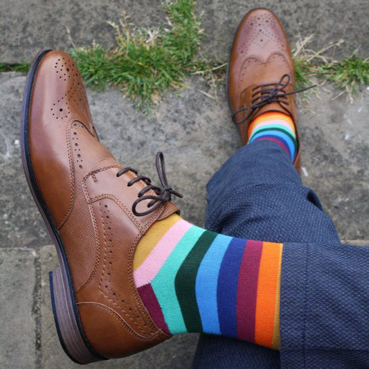 Multi Fine Striped Bamboo Socks – product image 2