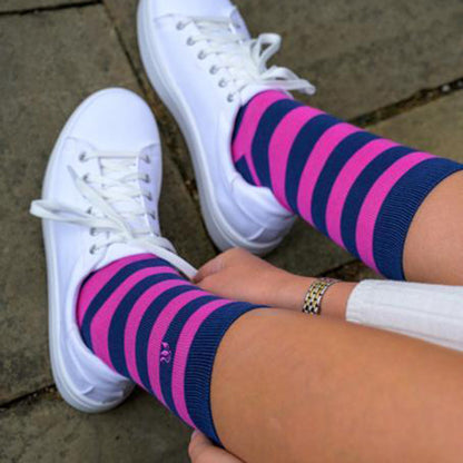 Pink Stripe Matching Bamboo Socks (Adult & Child) – product image 4 of 5