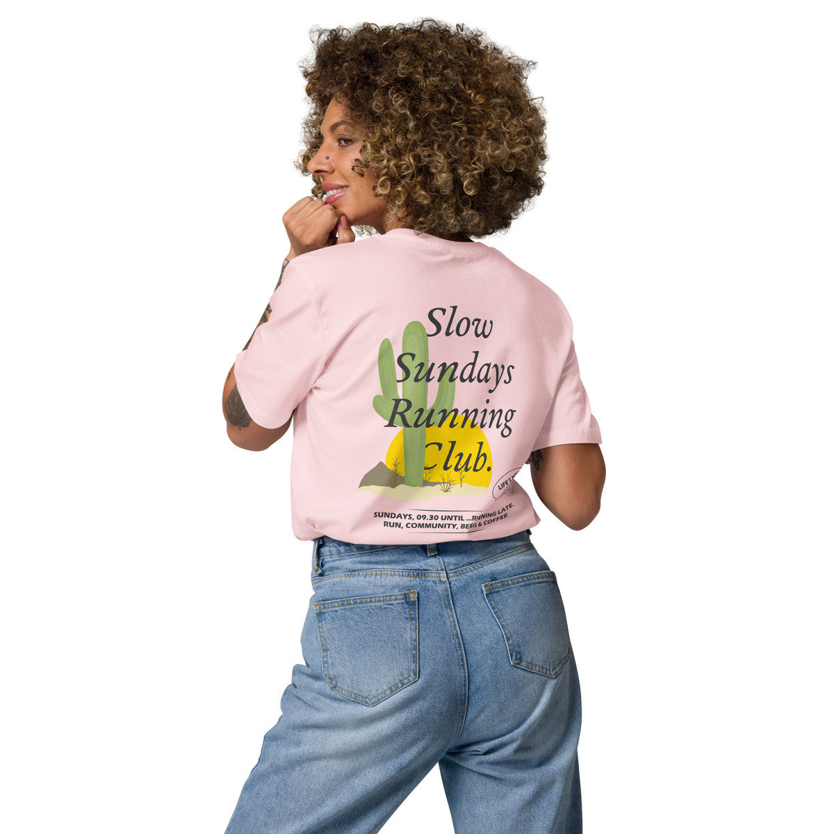 Cactus Slow Sundays Running Club Organic Cotton T-Shirt – product image 9 of 10