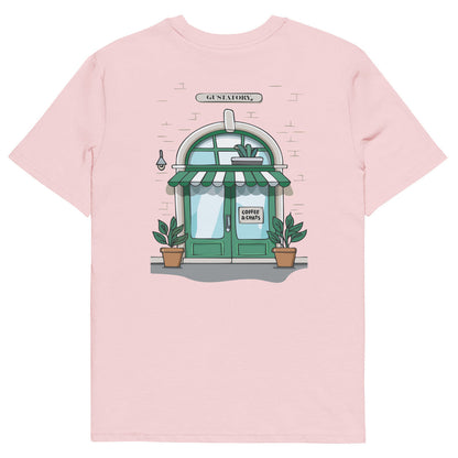 GUSTATORY Coffee & Chats Organic Cotton Embroidered T-Shirt – product image 10 of 10