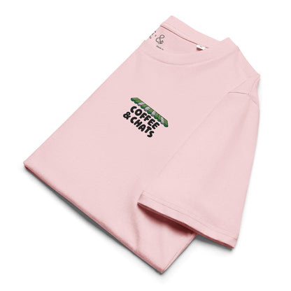 GUSTATORY Coffee & Chats Organic Cotton Embroidered T-Shirt – product image 2 of 10