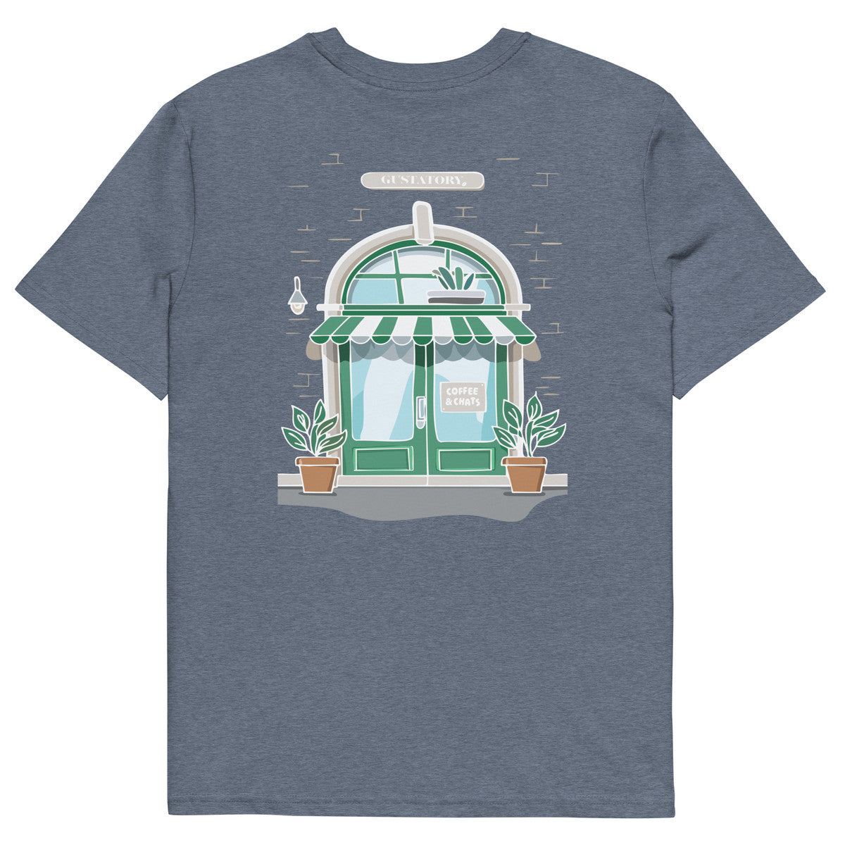 GUSTATORY Coffee & Chats Organic Cotton Embroidered T-Shirt – product image 6 of 10