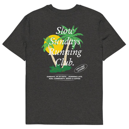 Palm Tree Slow Sundays Running Club Organic Cotton T-Shirt – product image 6 of 10
