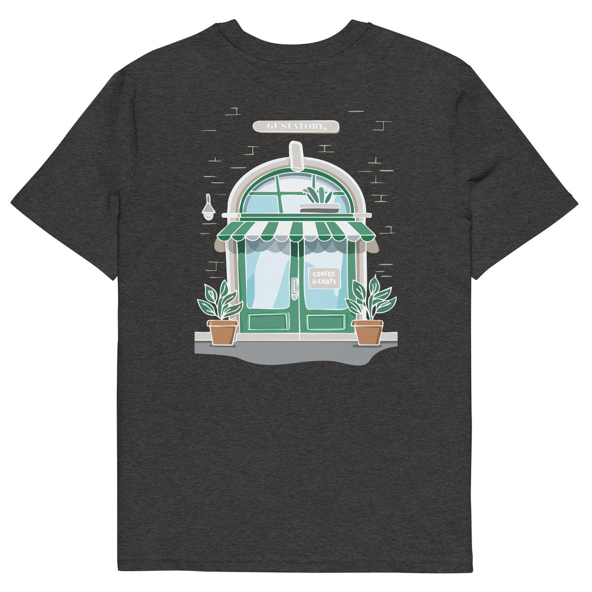 GUSTATORY Coffee & Chats Organic Cotton Embroidered T-Shirt – product image 4 of 10