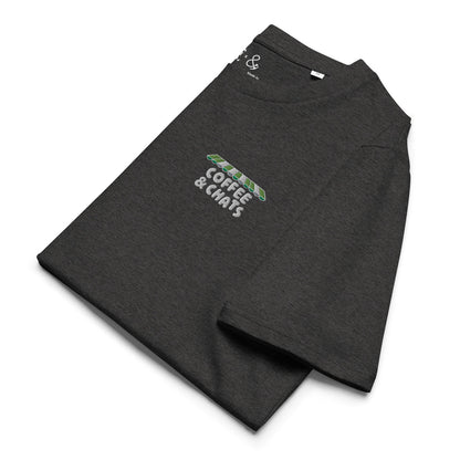 GUSTATORY Coffee & Chats Organic Cotton Embroidered T-Shirt – product image 6 of 10