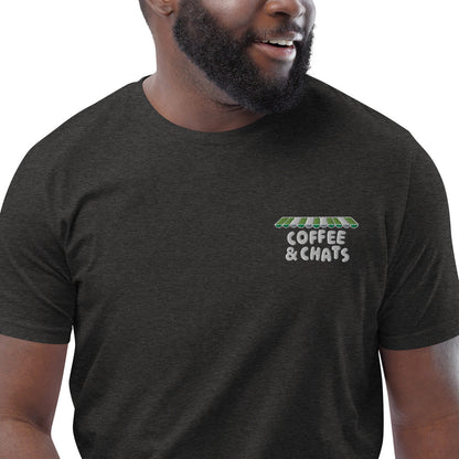 GUSTATORY Coffee & Chats Organic Cotton Embroidered T-Shirt – product image 5 of 10