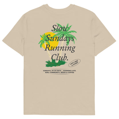 Palm Tree Slow Sundays Running Club Organic Cotton T-Shirt – product image 4 of 10