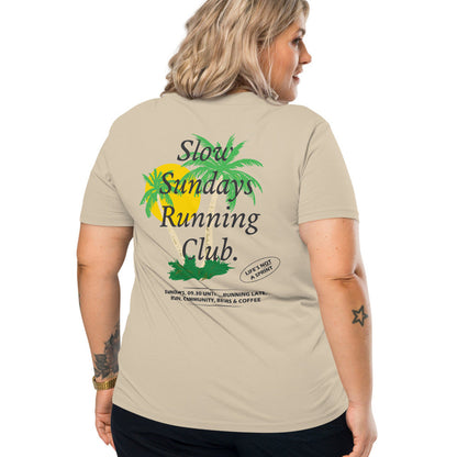 Palm Tree Slow Sundays Running Club Organic Cotton T-Shirt – product image 3 of 10
