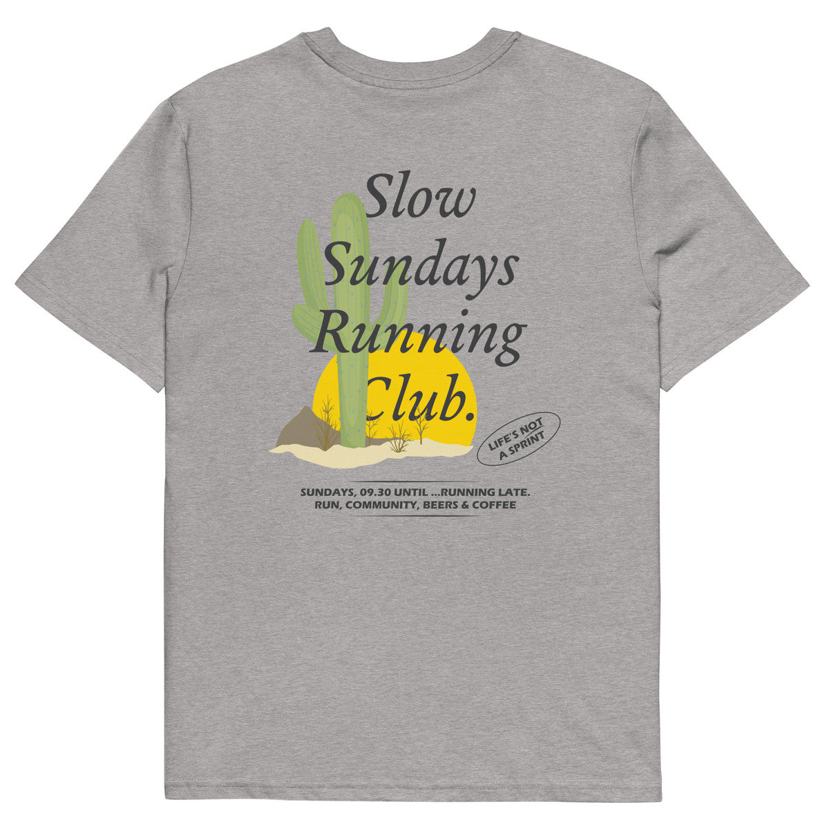 Cactus Slow Sundays Running Club Organic Cotton T-Shirt – product image 8 of 10