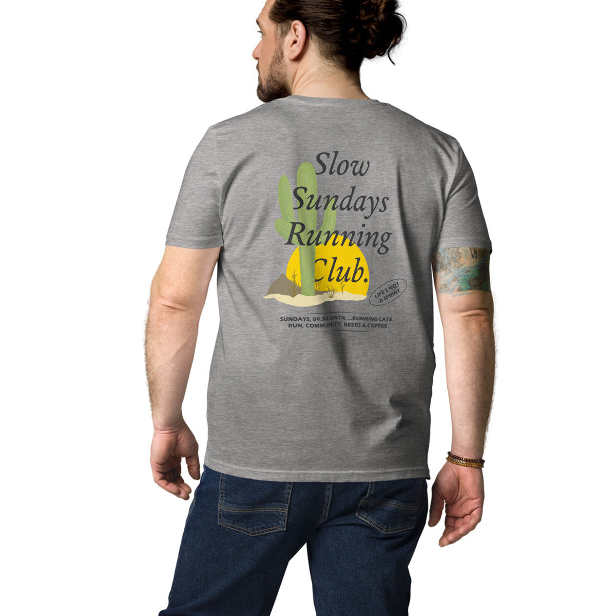 Cactus Slow Sundays Running Club Organic Cotton T-Shirt – product image 7 of 10