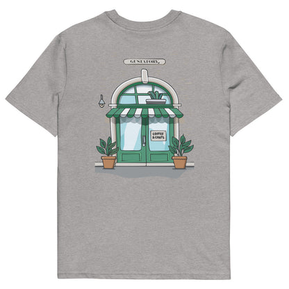 GUSTATORY Coffee & Chats Organic Cotton Embroidered T-Shirt – product image 1 of 10