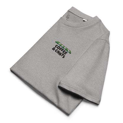 GUSTATORY Coffee & Chats Organic Cotton Embroidered T-Shirt – product image 4 of 10