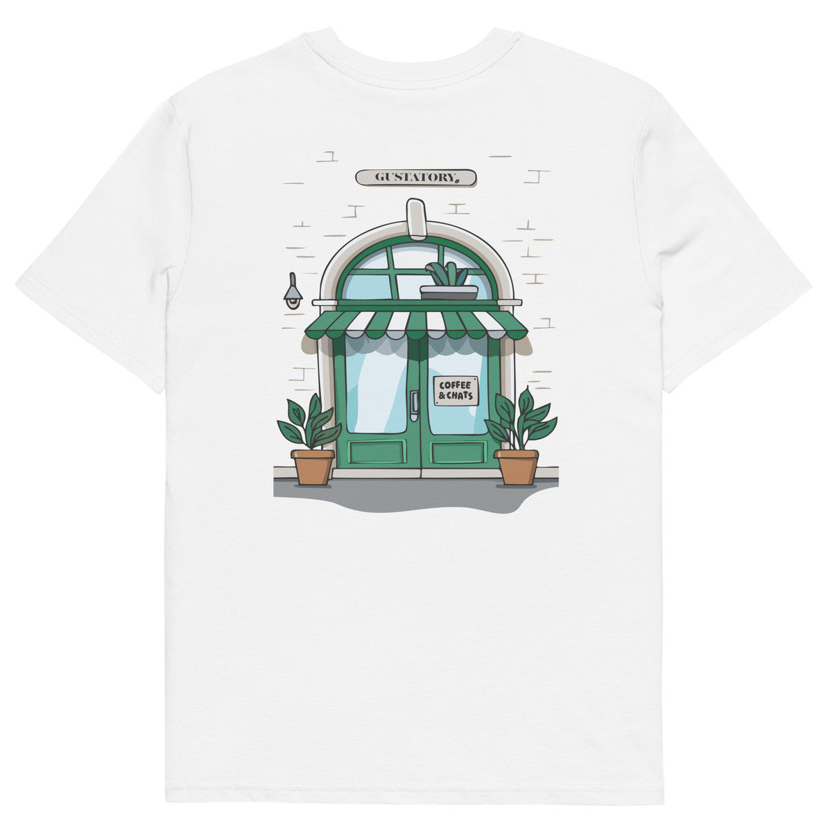 GUSTATORY Coffee & Chats Organic Cotton Embroidered T-Shirt – product image 8 of 10