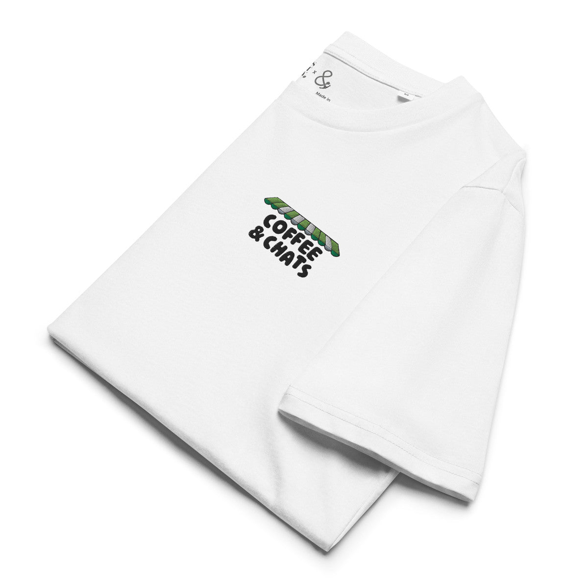 GUSTATORY Coffee & Chats Organic Cotton Embroidered T-Shirt – product image 10 of 10