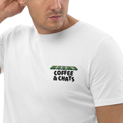GUSTATORY Coffee & Chats Organic Cotton Embroidered T-Shirt – product image 9 of 10