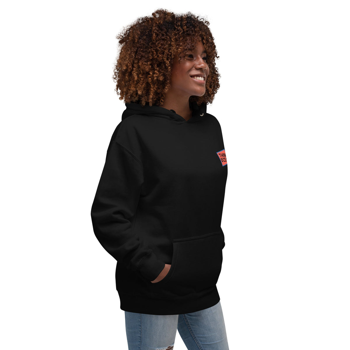Think Ocean Fish Pixel Art Cotton Blend Hoodie – product image 6 of 10