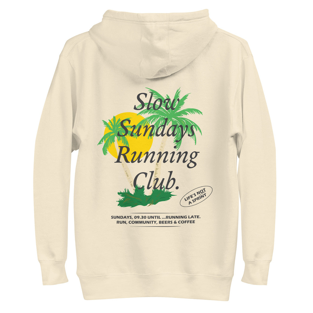 Palm Tree Slow Sundays Running Club Cotton Blend Hoodie – product image 6 of 10