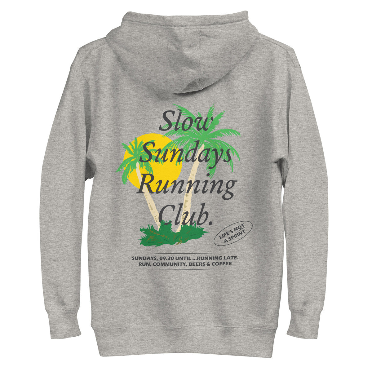 Palm Tree Slow Sundays Running Club Cotton Blend Hoodie – product image 10 of 10