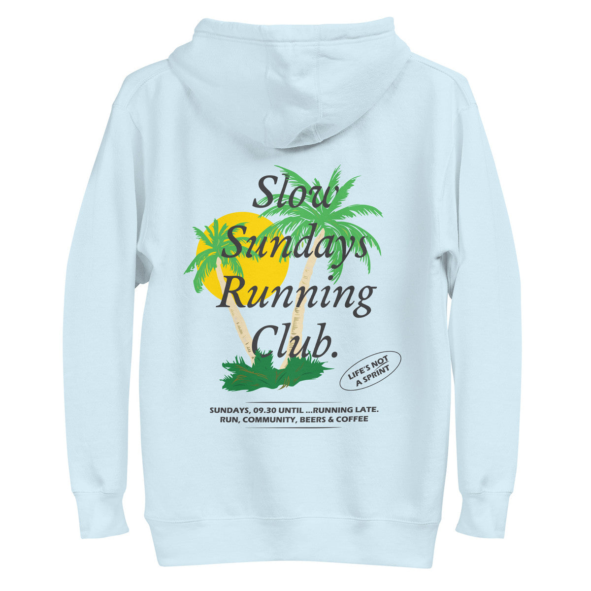 Palm Tree Slow Sundays Running Club Cotton Blend Hoodie – product image 3 of 10