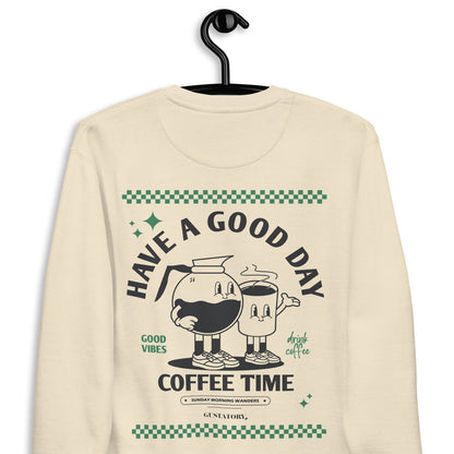 GUSTATORY Have A Good Day Cotton Blend Embroidered Sweatshirt – product image 1 of 10