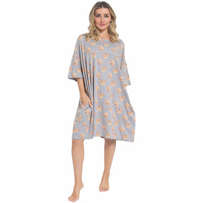 Daisy Dreamer Cockapoo Baggy Nightdress 100% Cotton Short Sleeve Oversized Nightshirt – product image 1 of 5
