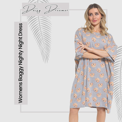 Daisy Dreamer Cockapoo Baggy Nightdress 100% Cotton Short Sleeve Oversized Nightshirt – product image 5 of 5