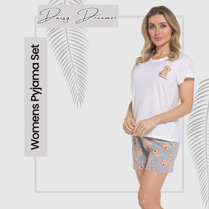 Daisy Dreamer Women's Cockapoo Pyjama Set T Shirt And Shorts Soft Cotton Loungewear – product image 5 of 5