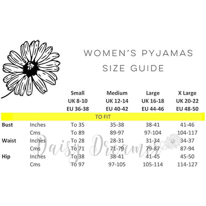 Daisy Dreamer Women's Cotton Pyjama Set With Elasticated Patterned Bottoms Super Soft Cosy Sleepwear - product image 6 of 14