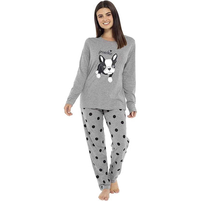 Daisy Dreamer Women's Cotton Pyjama Set With Elasticated Patterned Bottoms Super Soft Cosy Sleepwear - product image 2 of 14