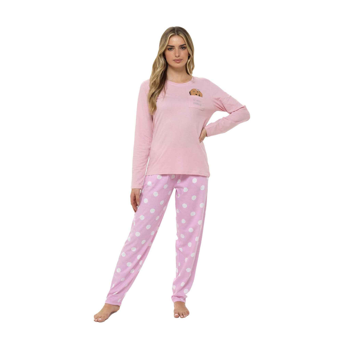 Daisy Dreamer Women's Cotton Pyjama Set With Elasticated Patterned Bottoms Super Soft Cosy Sleepwear - product image 8 of 14