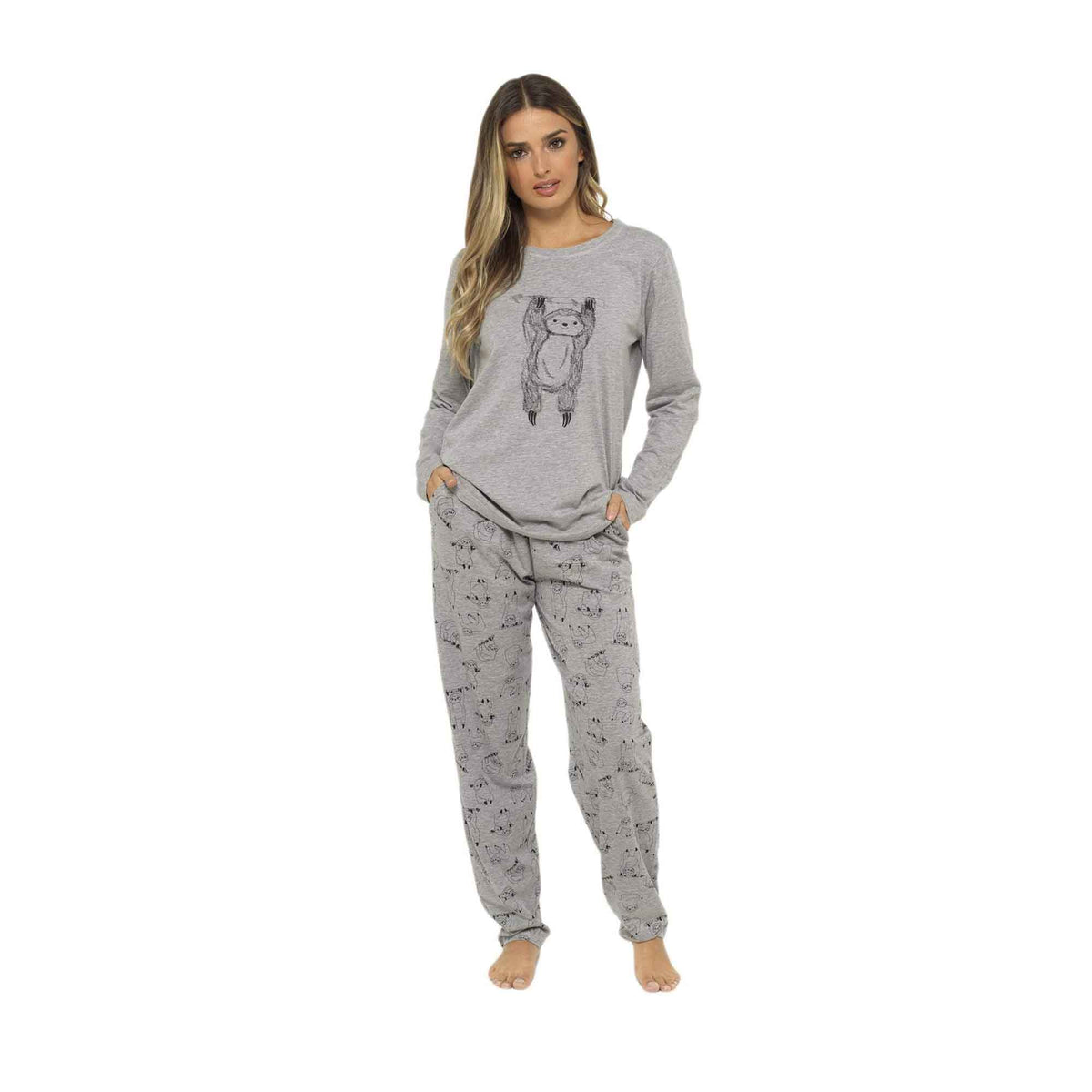 Daisy Dreamer Women's Cotton Pyjama Set With Elasticated Patterned Bottoms Super Soft Cosy Sleepwear - product image 7 of 14