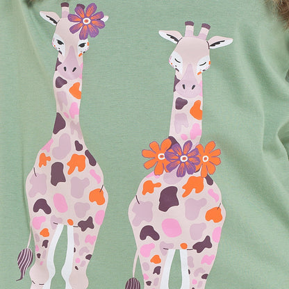 Daisy Dreamer Womens Giraffe Cotton Jersey Long Sleeve Pyjama Set For Comfortable – product image 6 of 7