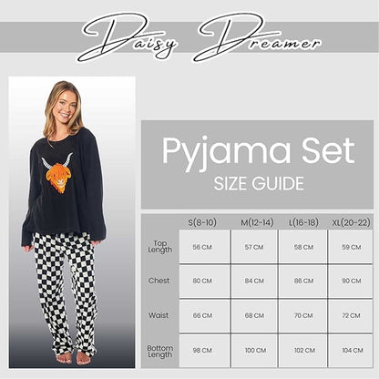 Daisy Dreamer Womens Thermal Fleece Pyjama Set Animal Print Long Sleeve Cosy Winter – product image 4 of 4