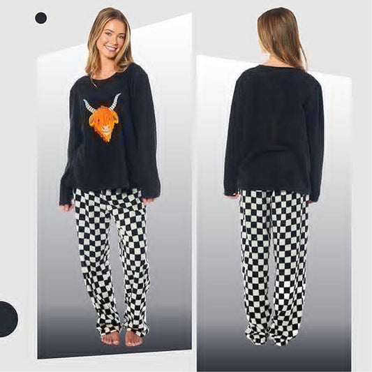 Daisy Dreamer Womens Thermal Fleece Pyjama Set Animal Print Long Sleeve Cosy Winter – product image 2 of 4