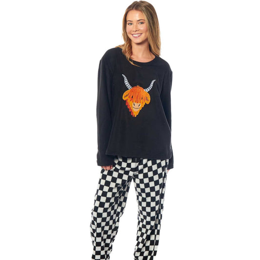 Daisy Dreamer Womens Thermal Fleece Pyjama Set Animal Print Long Sleeve Cosy Winter – product image 1 of 4
