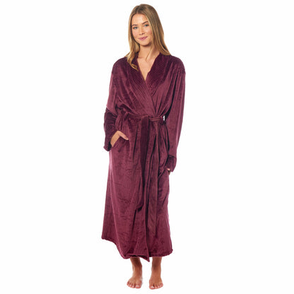 Daisy Dreamer Women's Stripe Jacquard Dressing Gown With Belt Pockets Shawl Collar – product image 7 of 8
